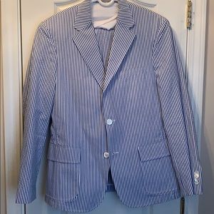 Blue and White Seersucker Suit